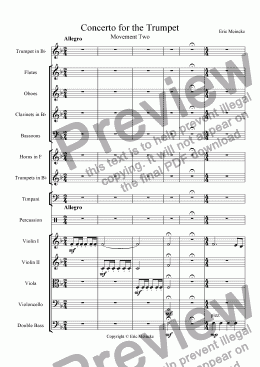 page one of Concerto for the Trumpet, Movement II