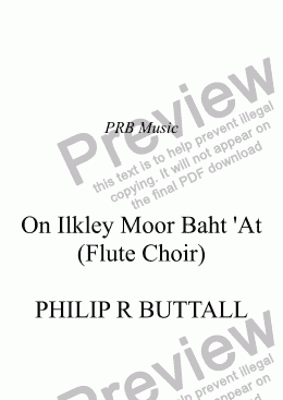 page one of On Ilkley Moor Baht ’At (Flute Choir)