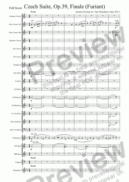 page one of BRASS BAND - Czech Suite, Op.39, Finale (Furiant)