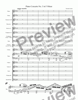 page one of Romantic Piano Concerto in F Minor (1st mvt)