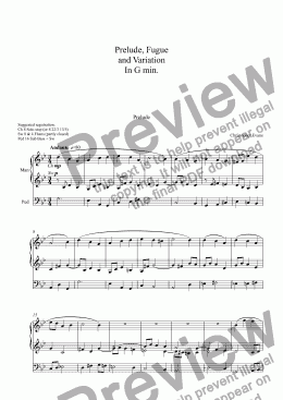 page one of Prelude, Fugue and Variation in G minor for Organ