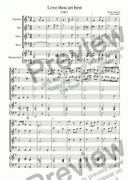 page one of Love thou art best (Purcell)