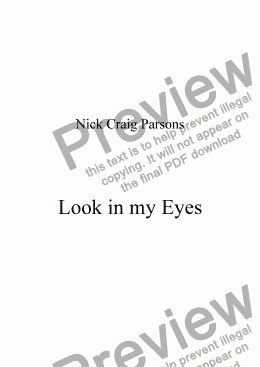 page one of Look in my Eyes