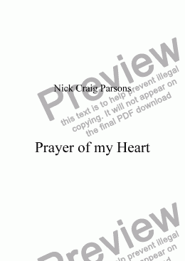 page one of Prayer of my Heart