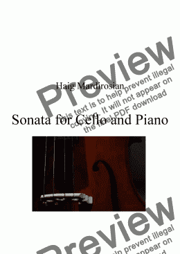 page one of Sonata for Cello and Piano