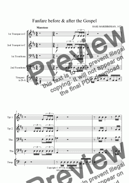 page one of Fanfare before & after the Gospel