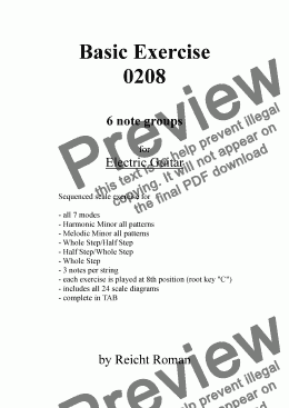 page one of Basic Scale Picking Exercise (6-note-groups) 0208