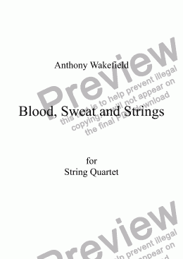 page one of Blood, Sweat and Strings