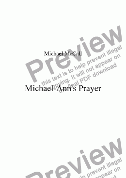page one of Michael-Ann’s Prayer