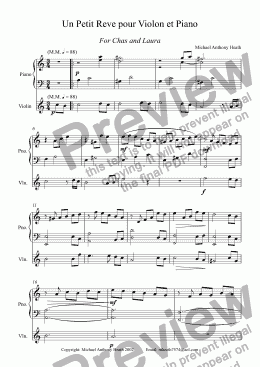 page one of Un Petit Reve pour Clarinet et Piano