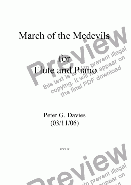 page one of March of the Medevils for Flute and Piano