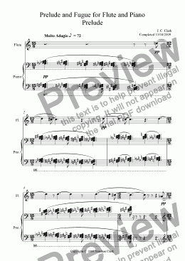 page one of Prelude and Fugue for Flute and Piano