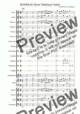 page one of PURCELL- Rondeau from ’Abdelazer’ Suite (arranged for training orchestra)