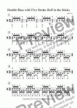 page one of Double Bass with Five Stroke Roll in the Sticks