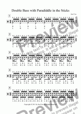 page one of Double Bass with Paradiddle in the Sticks