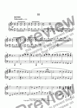 page one of Sonata #1 in C Major - Part 3