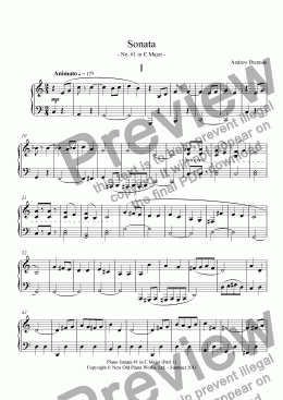page one of Sonata #1 in C Major - Part 1