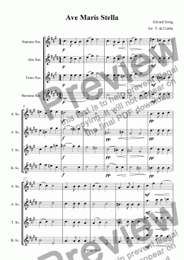 page one of Ave Maris Stella (Saxophone Quartet)