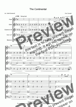 page one of The Continental – Wind Quintet