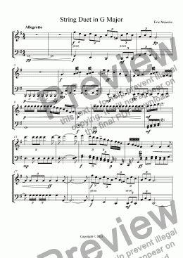 page one of String Duet in G Major
