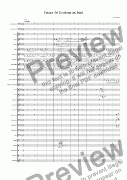 page one of Fantasy for Trombone and Band