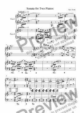 page one of Sonata for Two Pianos