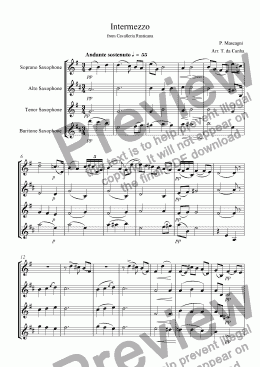 page one of Intermezzo (Saxophone Quartet)