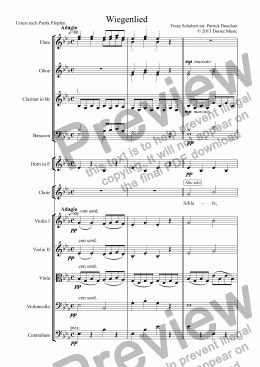 page one of Schubert - Wiegenlied for Choir (SATB) & Orchestra