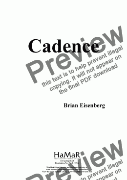 page one of CADENCE