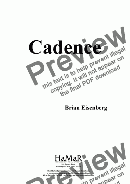 page one of CADENCE