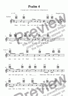 page one of Psalm 4 Hear O Lord, The Voices of Your People