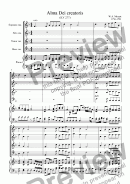 page one of Alma Dei creatoris (Mozart)