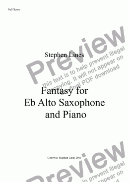 page one of Eb Alto Saxophone and Piano: Fantasy