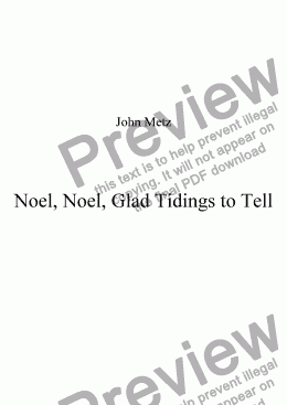 page one of Noel, Noel Glad Tidings to Tell