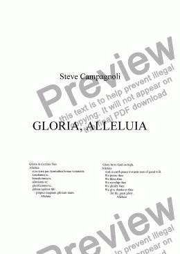 page one of GLORIA,  ALLELUIA