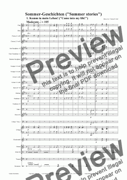 page one of Sommer-Geschichten / Summer stories – Concert Band