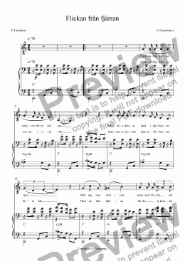 page one of Flickan från fjärran for voice and piano (Text: E. Lindorm)