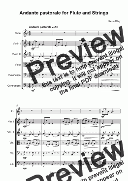 page one of Andante pastorale for Flute and Strings