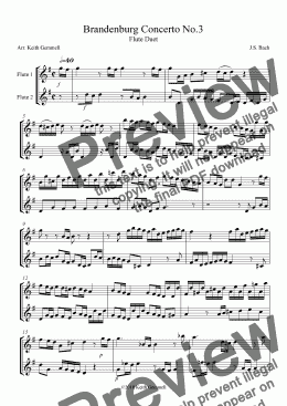 page one of Brandenburg Concerto No.3 – Flute Duet