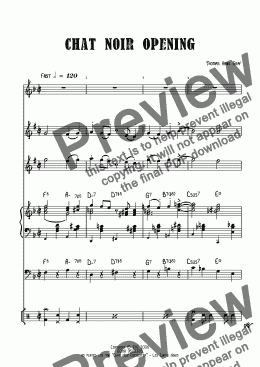 page one of Chat Noir Opening - Jazz Quartet