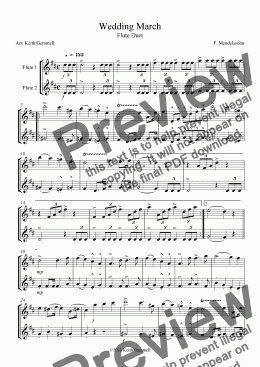 page one of Wedding March – Flute Duet