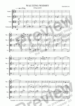 page one of WALTZING WHIMSY string quartet