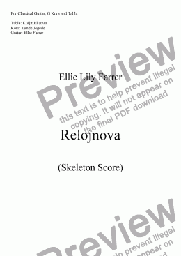 page one of Relojnova