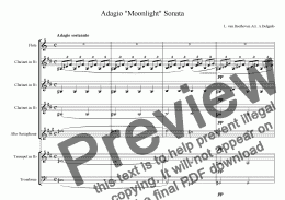 page one of Adagio "Moonlight" Sonata