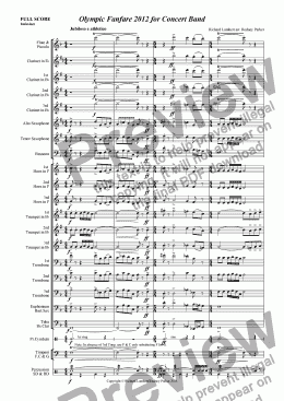 page one of Olympic Fanfare 2012 for Concert Band