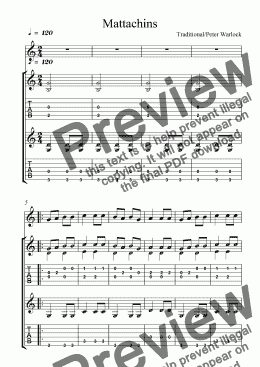 page one of Mattachins - Guitar Duet (with optional Oboe)
