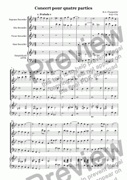 page one of Concert pour quatre parties (Charpentier)