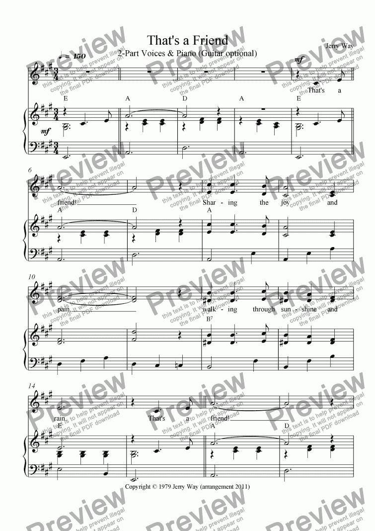 Thatâ€™s a Friend - Download Sheet Music PDF file