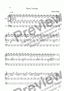 page one of Disco Toccata for Organ (Rev.)