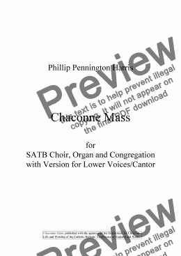 page one of Chaconne Mass for SATB choir & organ